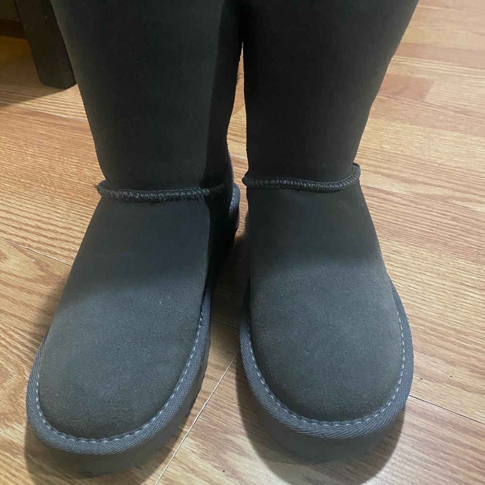 Grey Suede Boots